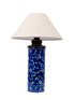 Blue pottery Cylindrical Table Lamp (Without Shade)